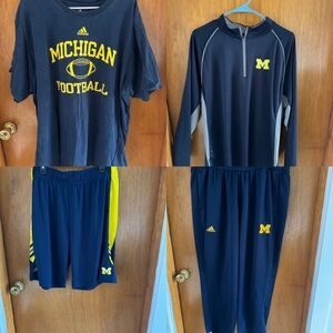 adidas Navy and Maize Michigan Football Athletic Set